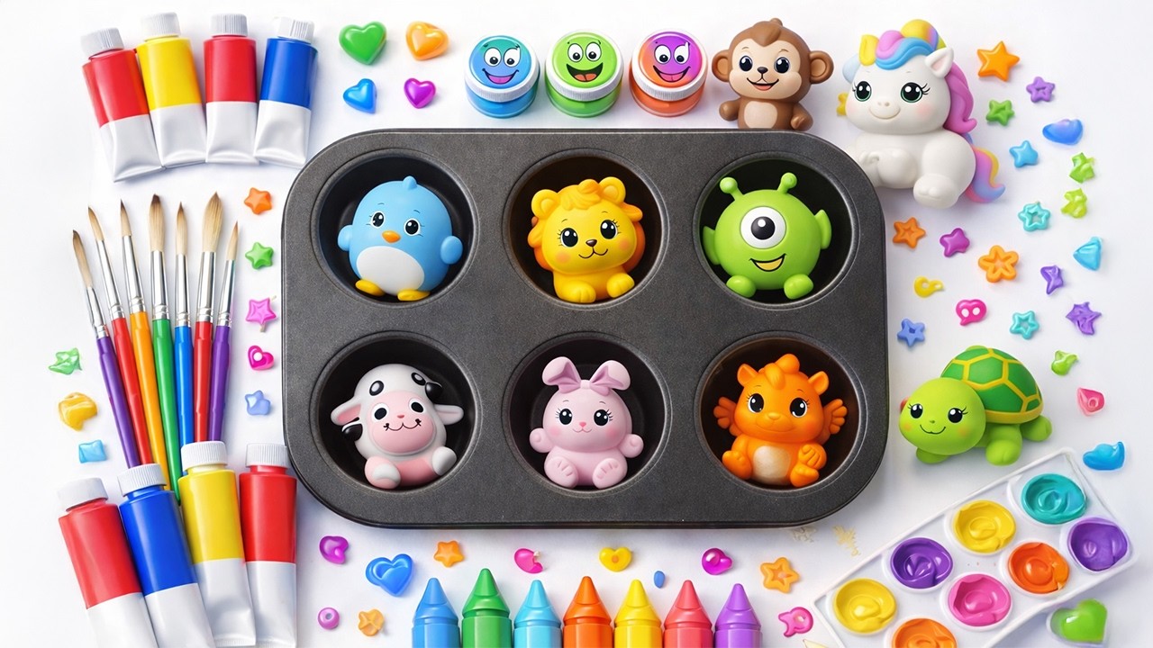 Relaxing No Talking ASMR | Color Mixing with 3D Animals 🧸