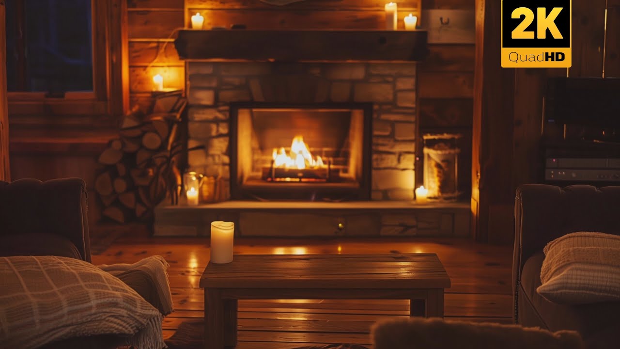 Cozy Warm Log Burner Fireplace 2K HD 🔥 Crackling Fire (no music)