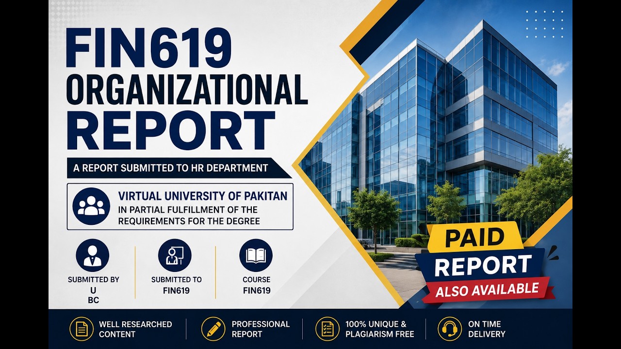 FIN619 Organizational Report | Virtual University of Pakistan