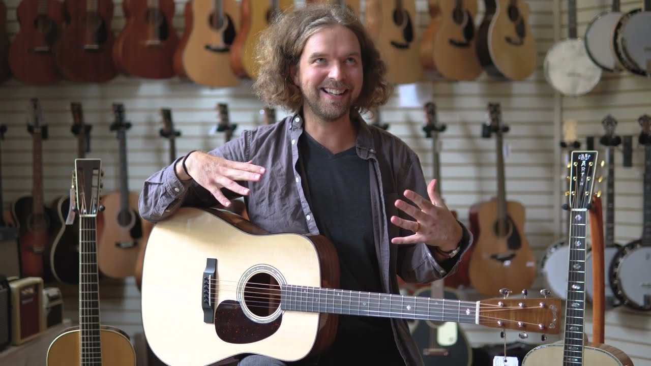 Distracted much? This Martin Custom Shop D-28 is a Flamed Koa dream take on a classic dreadnought.