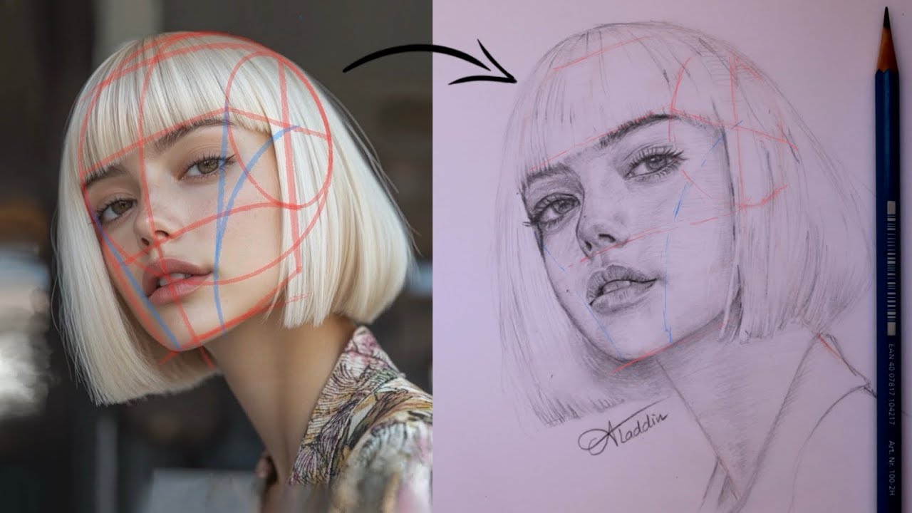 Master the Loomis Method: Draw a Realistic Face Step-by-Step #loomismethod #portraitdrawing 