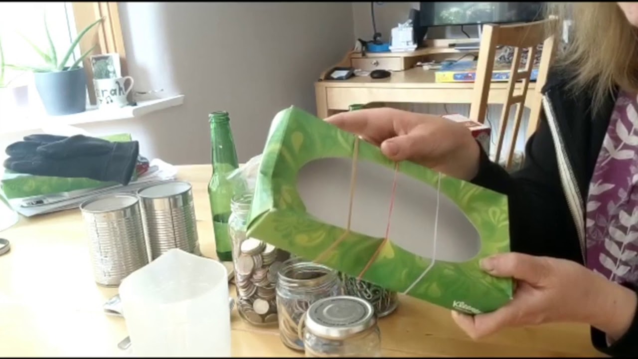 Making rubber band instruments (making music at home)