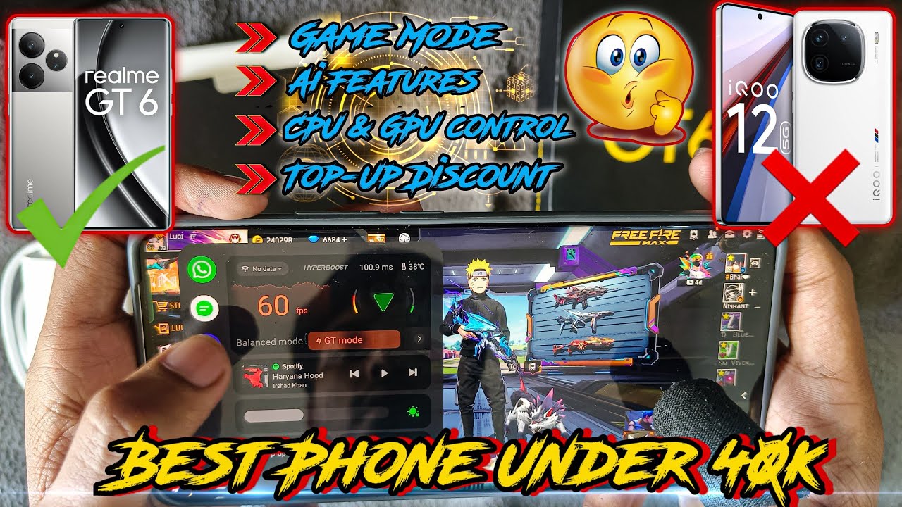 REALME GT6  UNBOXING 🎁 HANDCAM📲 AND GAMING TEST 🔥 GAMING MODE FULL REVIEW⚡| FREE FIRE