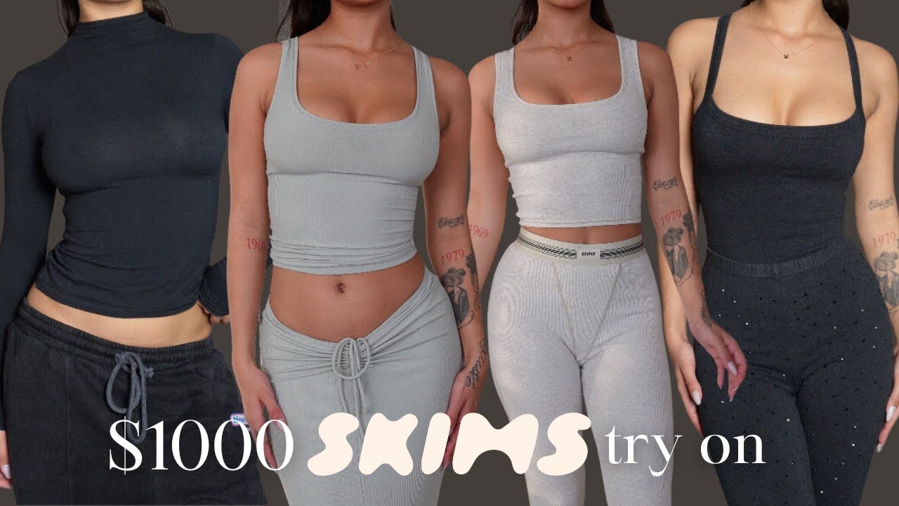 $1000 Skims try on haul | Huge Skims haul | Loungewear haul | Basics haul
