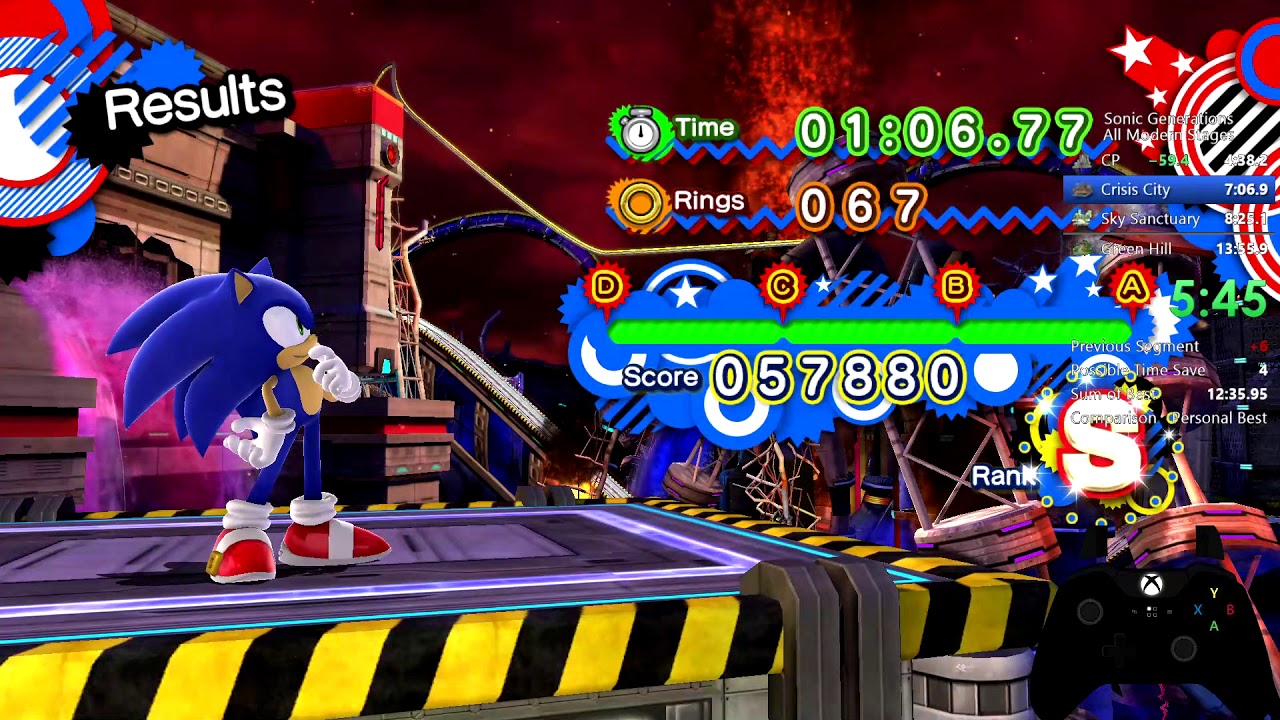 Sonic Generations - All Modern Stages Speedrun 12:48.09 IGT
