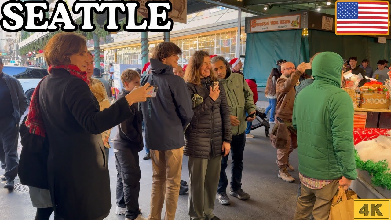 🇺🇸CHRISTMAS 🎄EVE IN SEATTLE  | 4K 60fps ASMR SEATTLE WALKING TOUR🎅✨@Chyfum