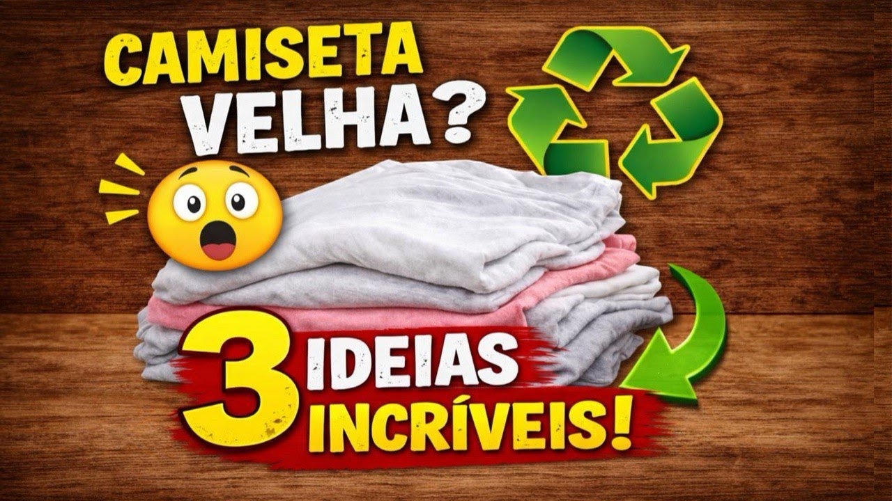 3 COISAS ÚTEIS PARA FAZER COM CAMISETA VELHA | RECICLAGEM E REAPROVEITAMENTO DE ROUPA VELHA ♻️ 😱