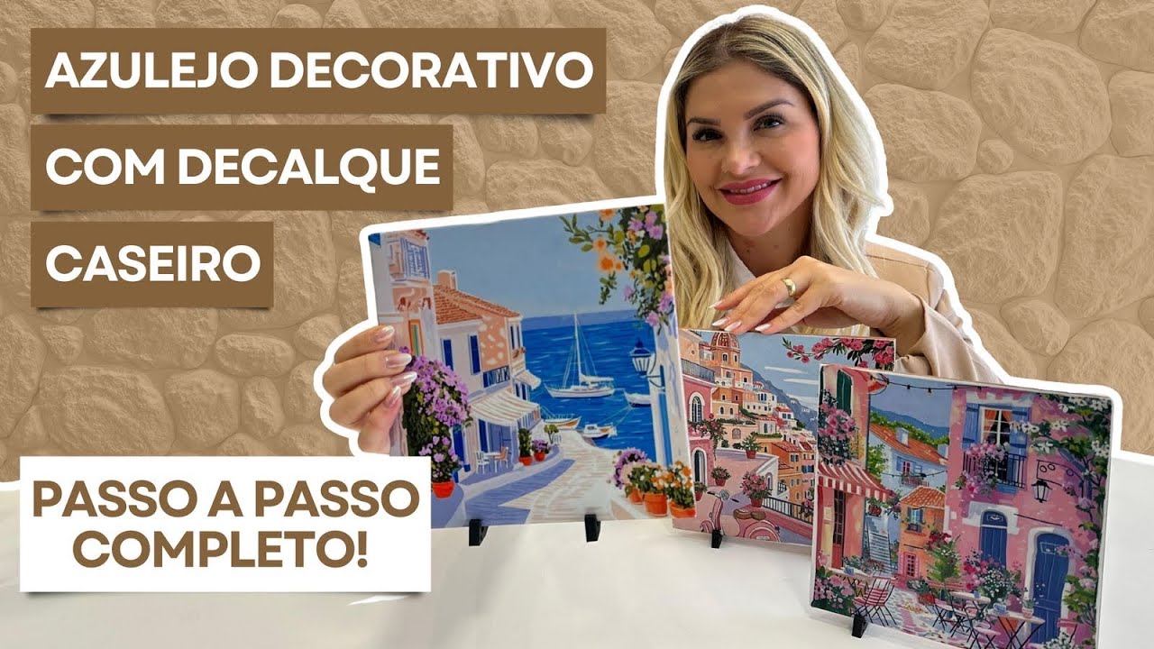 Aprenda a Fazer Azulejo Decorativo em Casa!! DIY / T&eacute;cnica F&aacute;cil e Barata 