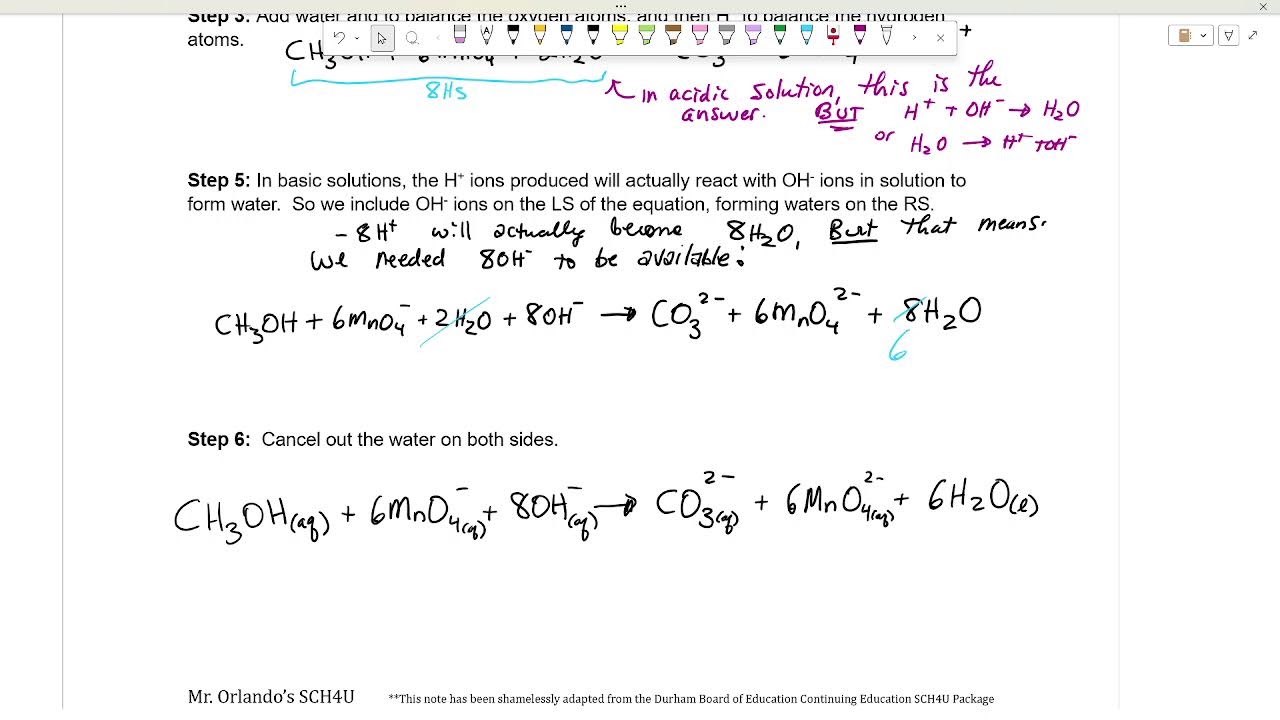 SCH4U - Lesson 5.2 - Balancing REDOX reactions