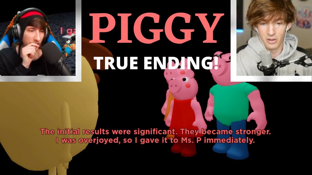 ROBLOX YOUTUBERS REACT TO TRUE ENDING!!! - (Piggy Chapter 12 Reaction Compilation)