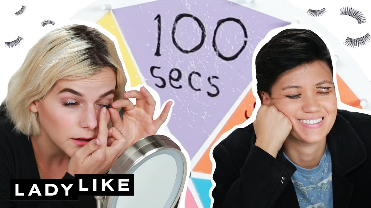 We Tried Putting On Fake Eyelashes In Seconds • Beauty Roulette • Ladylike