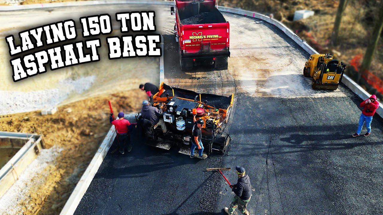 Paving 150 Tons of Asphalt Base