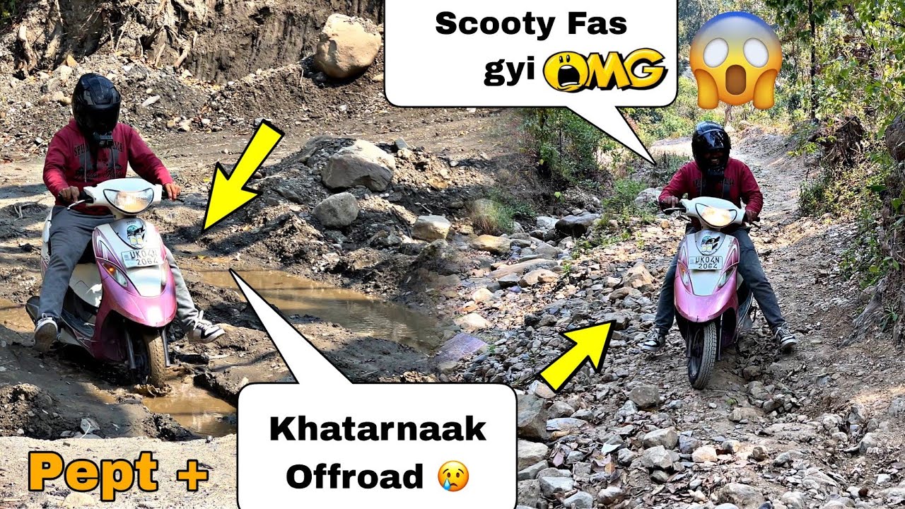 Ye kya hogya scooty fas gyi off roading krte hue😱😭😱😭
