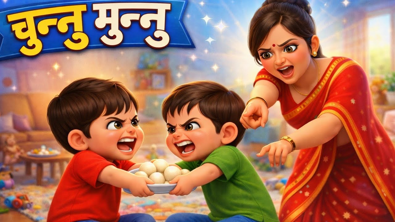 Chunnu Munnu The Do Bhai |  चुन्नू मुन्नू थे दो भाई | Hindi Rhymes & Moral Story for Kids