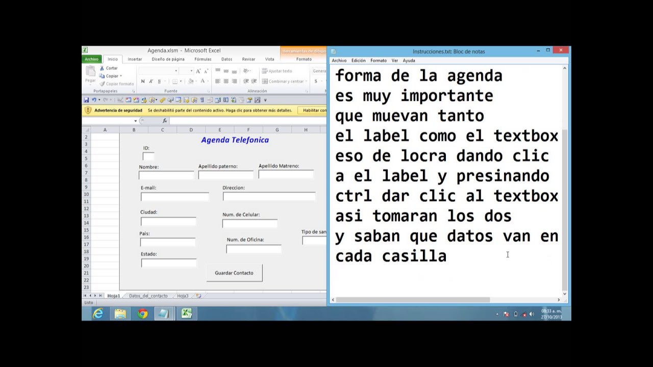 agenda excel