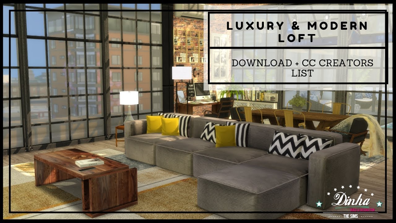 LUXURY AND MODERN LOFT + DOWNLOAD + TOUR + CC CREATORS | The Sims 4 | Part3