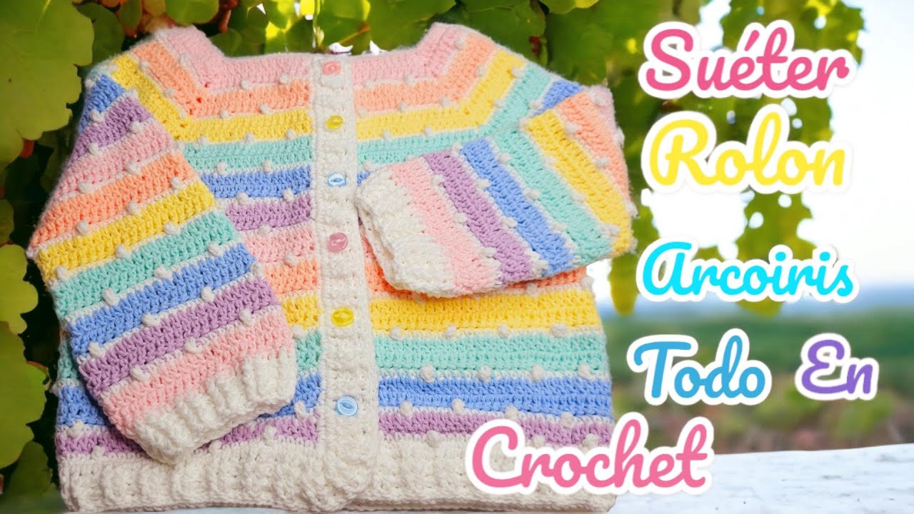 Cardigan a crochet para Niñas Suéter tejido con ganchillo tutorial para Principiantes 😍