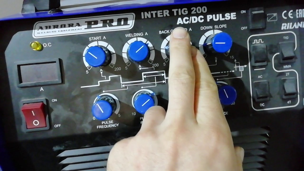 Аврора Pro inter Tig 200 AC/DC  настройка