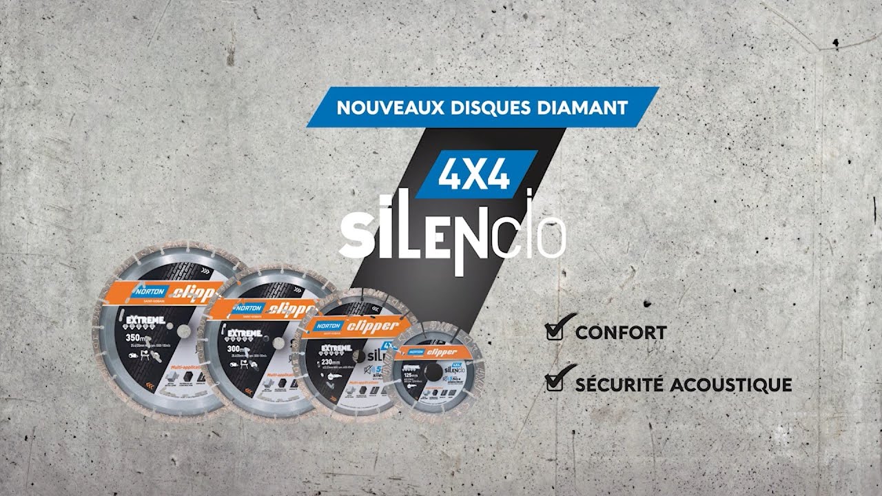 Confort & sécurité acoustique sur vos chantiers : 4x4 Silencio, la nouvelle gamme de disques diamant