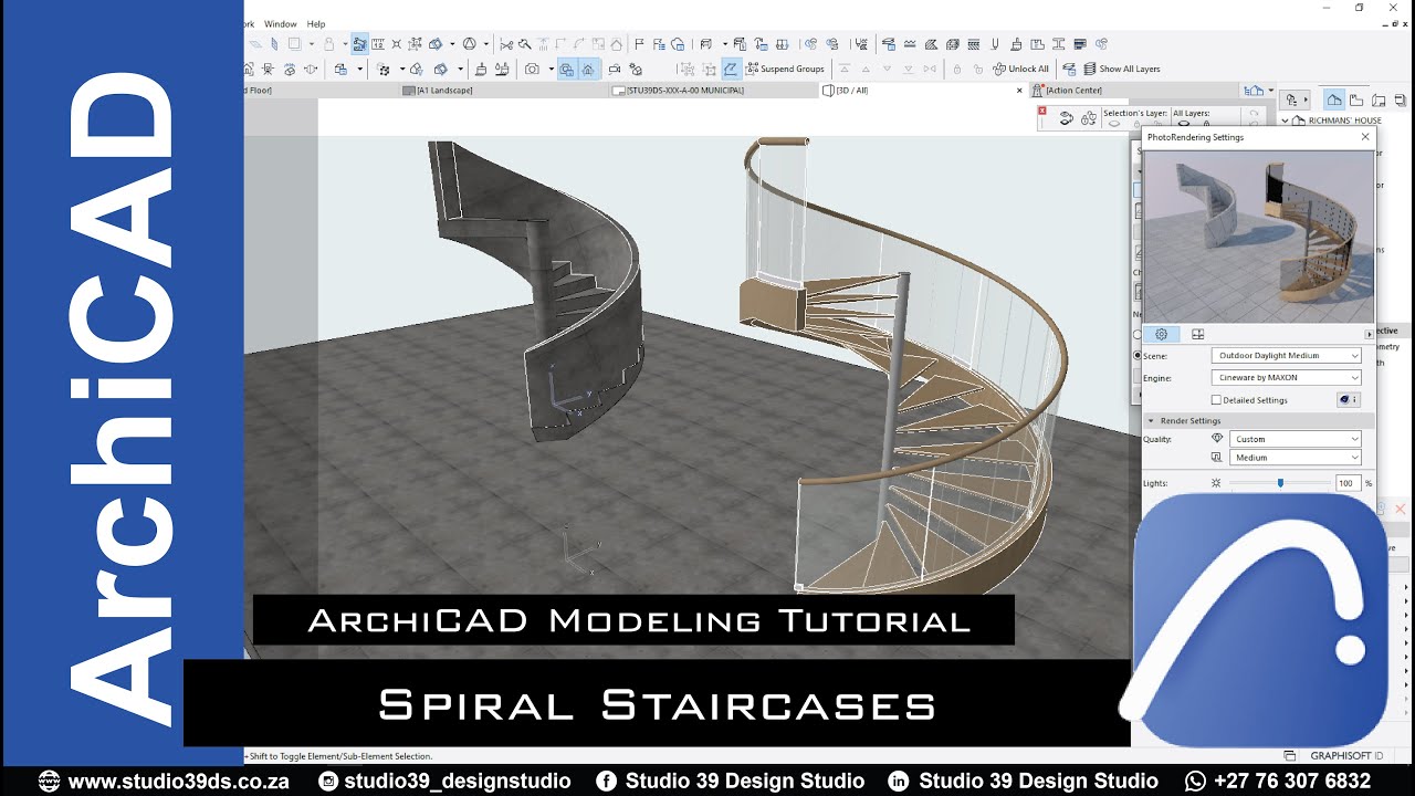 Винтовая лестница | Учебное пособие по моделированию в ArchiCAD