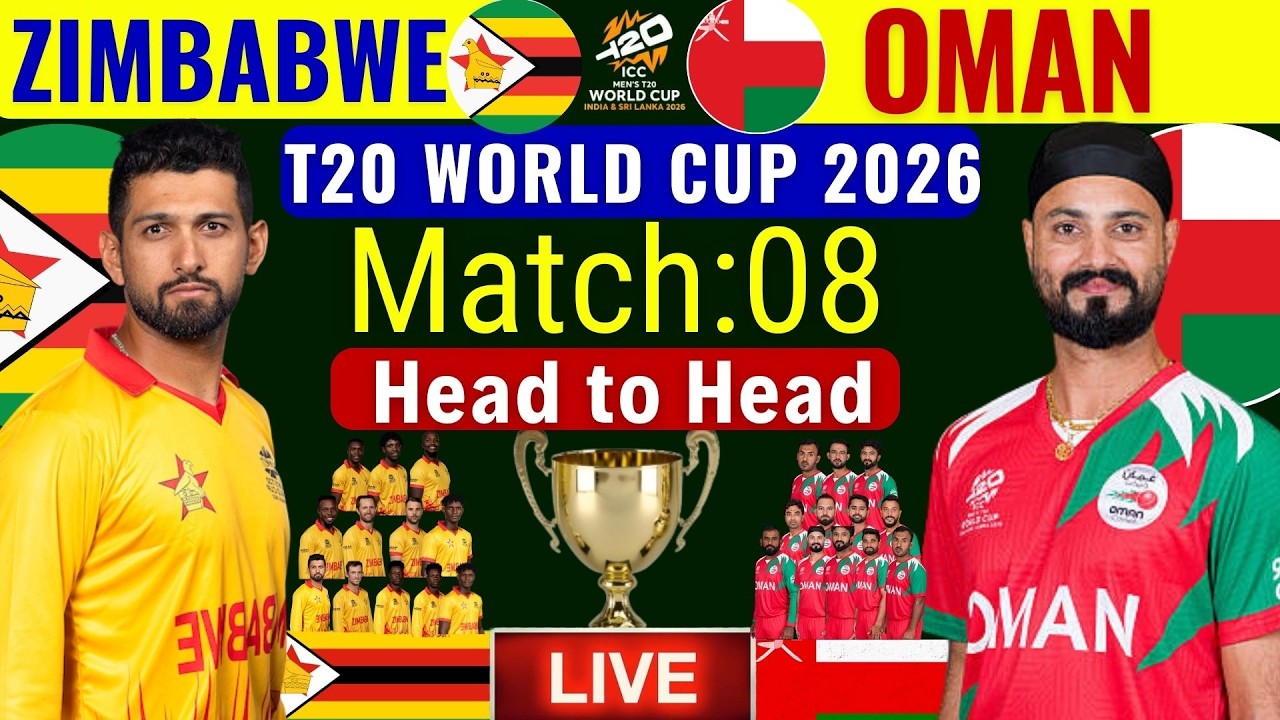 🔴Live: Zimbabwe vs Oman Match 8 | ICC T20 World Cup 2026 Match 8 | Zim vs Oman Match Live