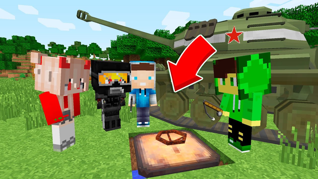 МЫ С РЕБЯТАМИ НАШЛИ СЕКРЕТНЫЙ ЛЮК ПОД ТАНКОМ В МАЙНКРАФТ ! Алексбой Minecraft