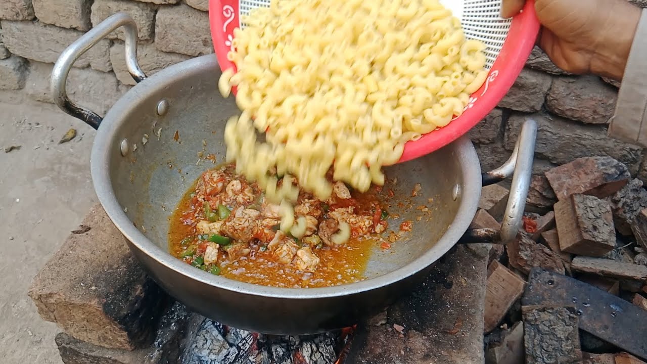 Chicken macaroni spicy macroni village style چکن میکرونی by #mrchuchni 