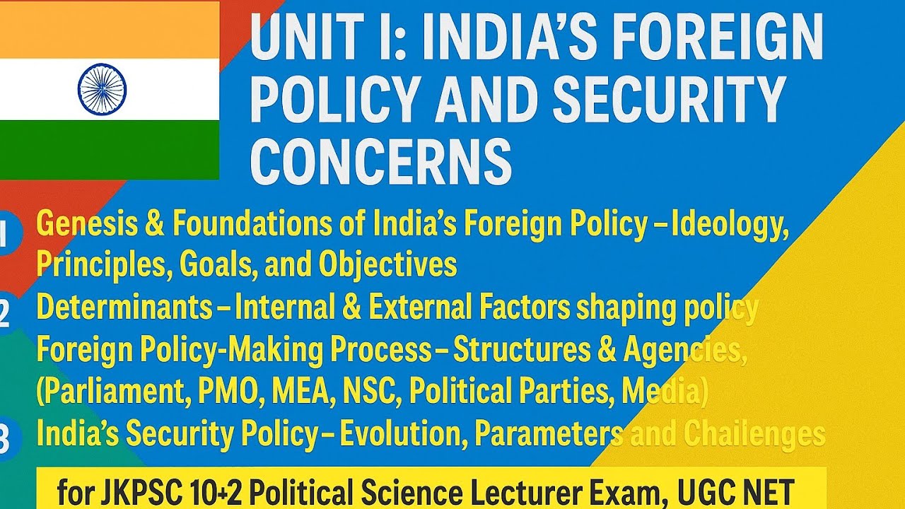 Unit 1 India&rsquo;s Foreign Policy& Security Concerns | Genesis, Determinants, Policy-Making, Challenges
