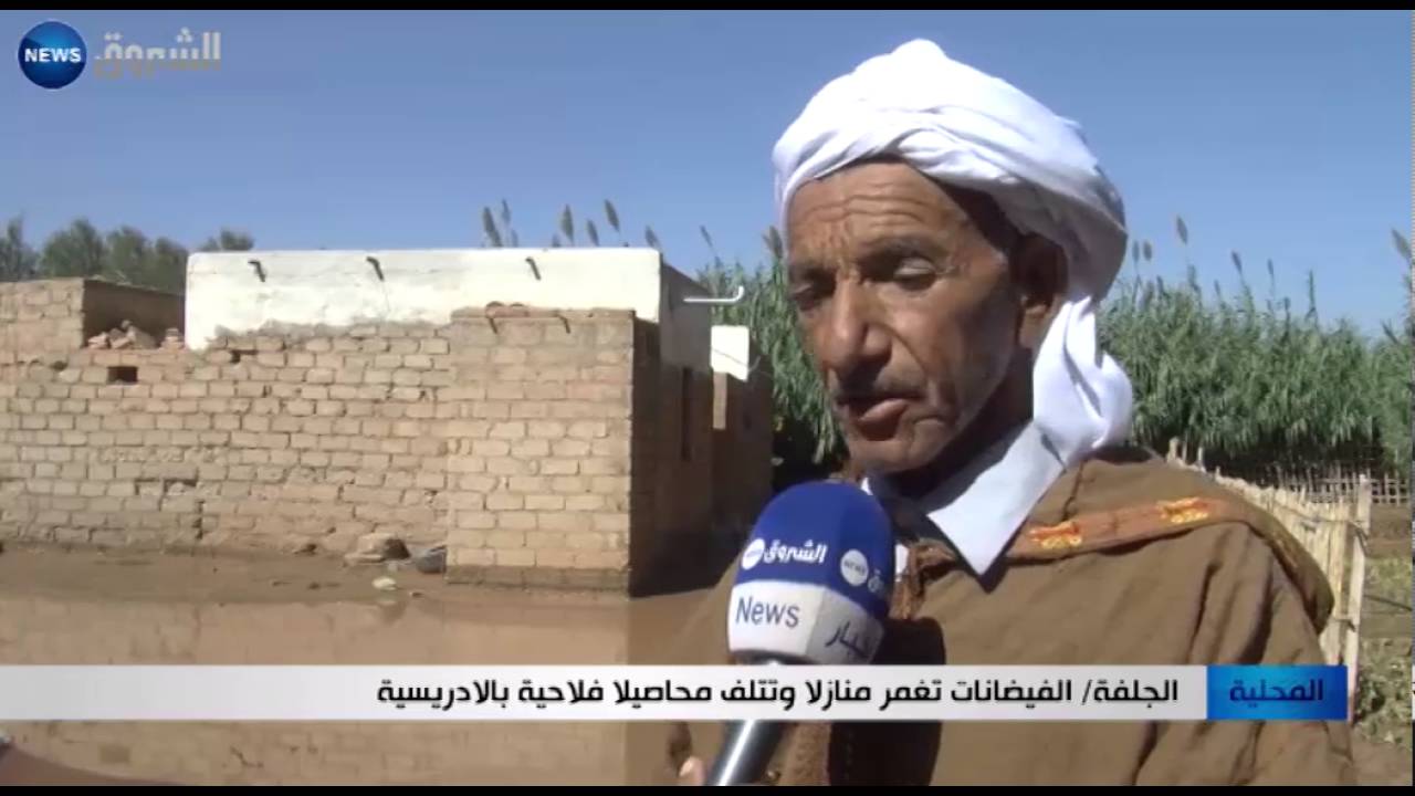الجلفة الفيضانات تغمر منازلا وتتلف محاصيلا فلاحية بالادريسية