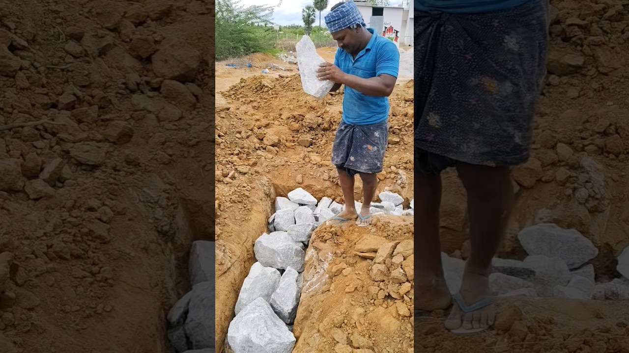 Natural stone foundation work👌👌 #shorts #shortsfeed #construction #naturalstone