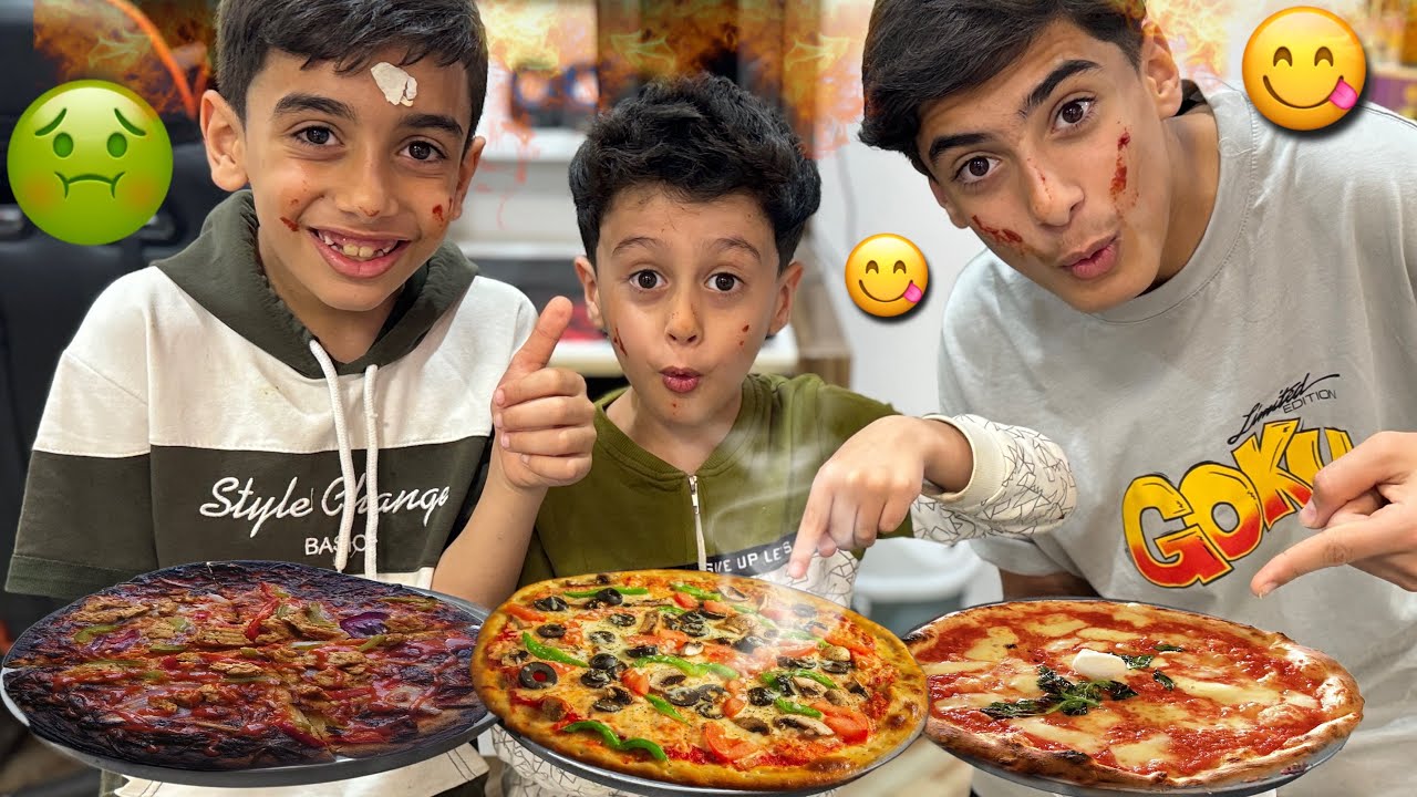 تحدي منو يحضر اطيب بيتزا🍕😋صدموني😱