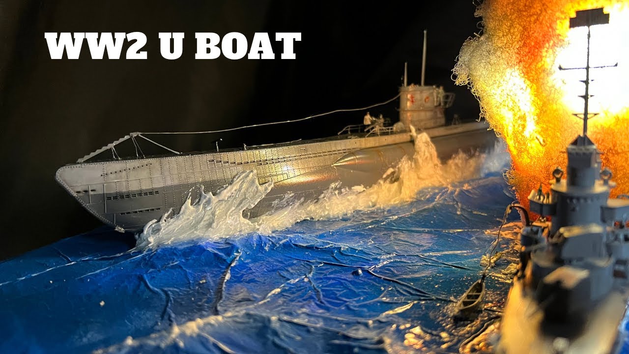 WW2 Model Diorama U Boat VII-C Torpedo Explosion Full Model Kit Build