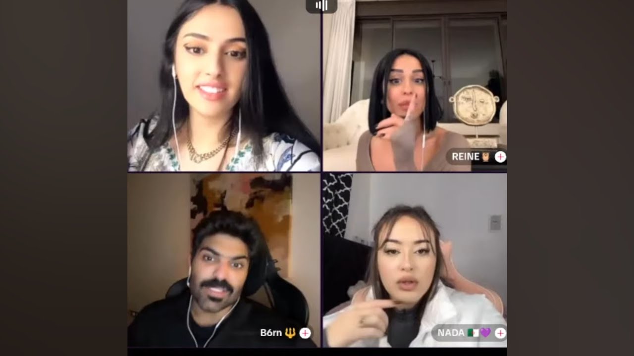 بث رغد عباس مع ندى الجزائرية وبطران وريني جولة رباعية وخلاف ريني مع بطران وتطلع من الايف سبب الخلاف