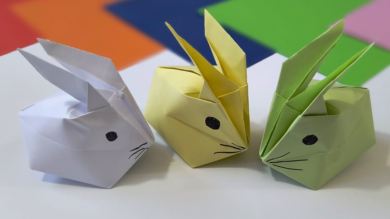 Zając Wielkanocny, Zając z papieru, zabawa dla dzieci, wyroby z papieru, rzeczy z papieru, Origami