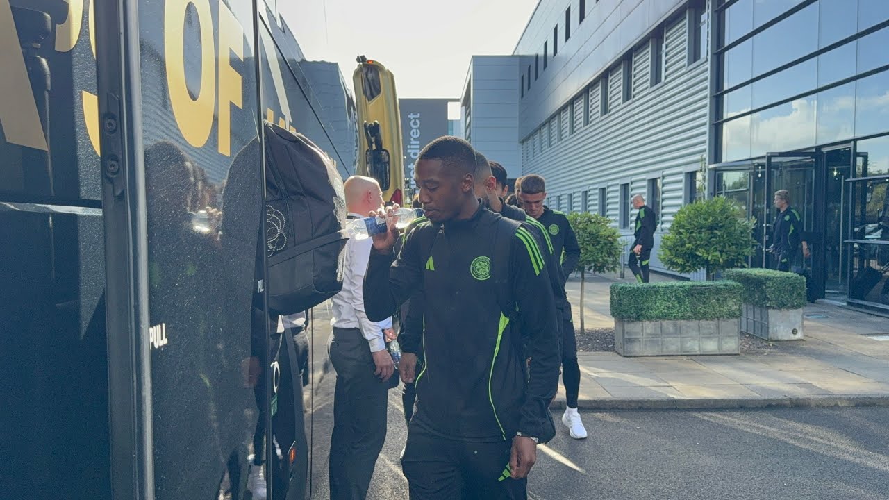 NO IDAH !! CELTIC PLAYERS GOING TO IBROX FROM THE HOTEL (RANGERS V CELTIC) !!!