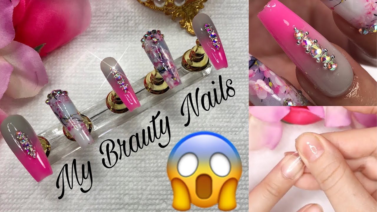 Como Hacer Tus Propias Press On Nails (poner y quitar uñas acrílicas) 😍