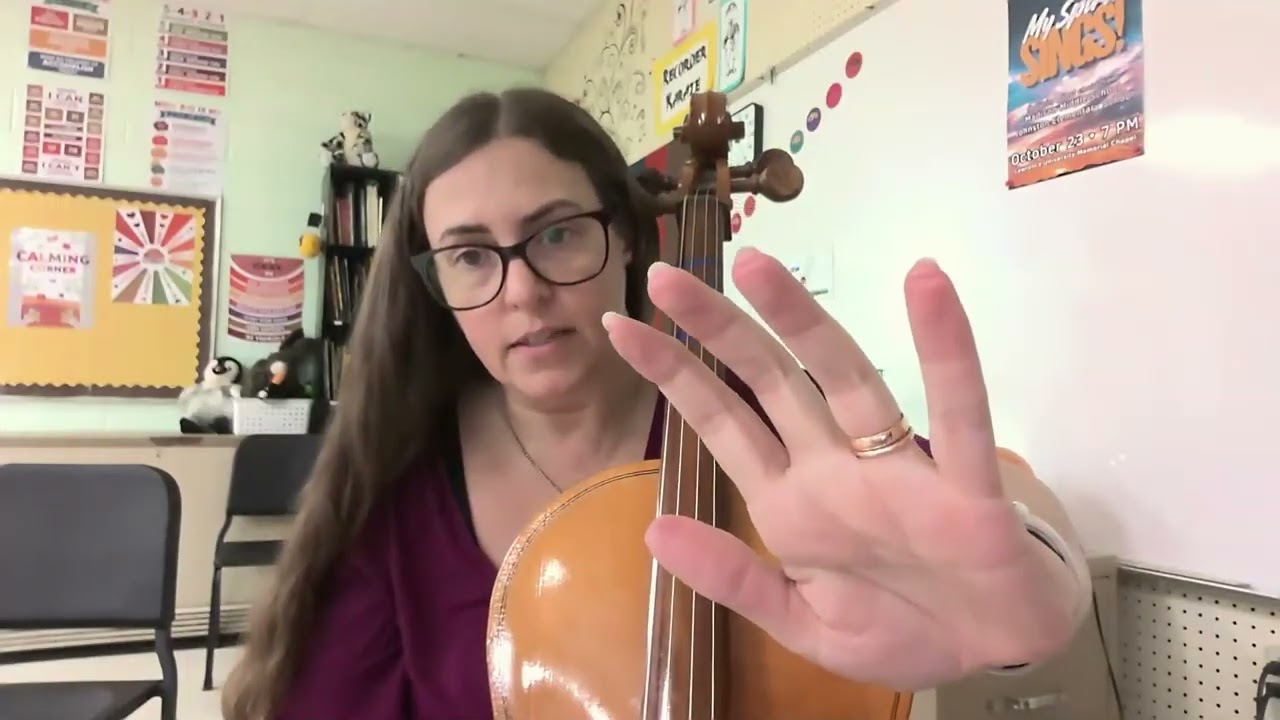 Fingers Down On Cello  D String