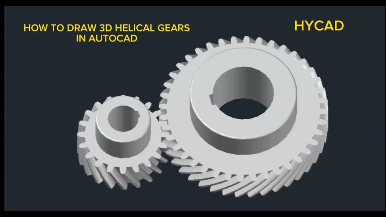 3D Helical Gear Modeling in AutoCAD: A Step-by-Step Tutorial: #hycadtutorials #3dmodeling