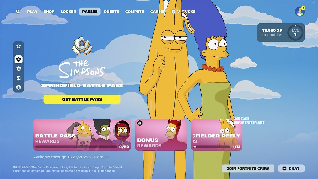Fortnite x THE SIMPSONS — BATTLE PASS FULL SHOWCASE (Skins, Rewards, Springfield Cosmetics)