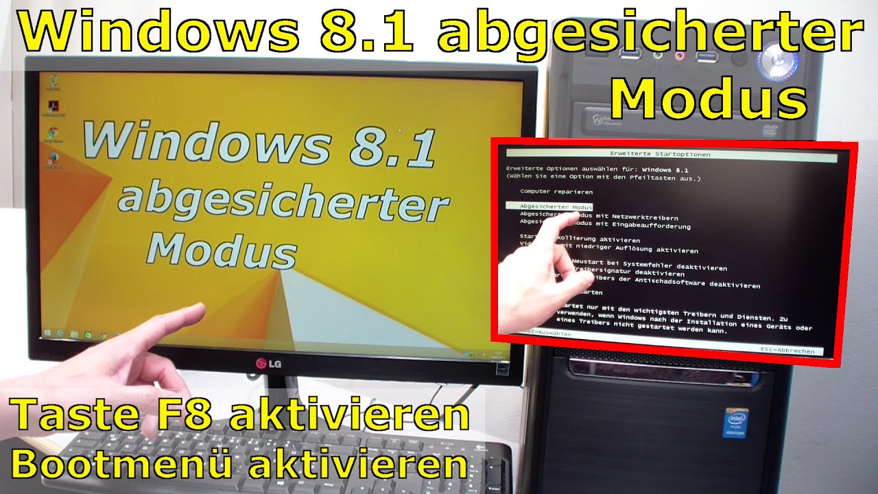 Windows 8.1 abgesicherten Modus aufrufen - Taste F8 aktivieren