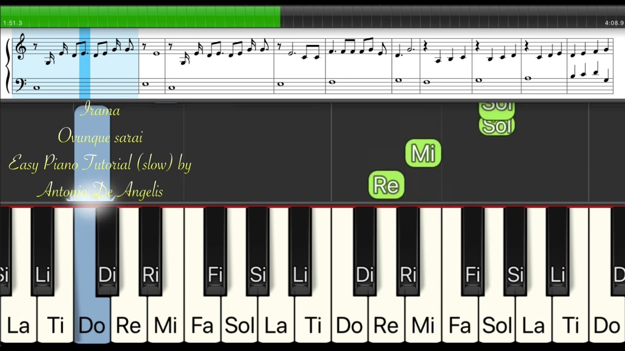 Irama - Ovunque sarai - easy piano tutorial (slow) by Antonio De Angelis