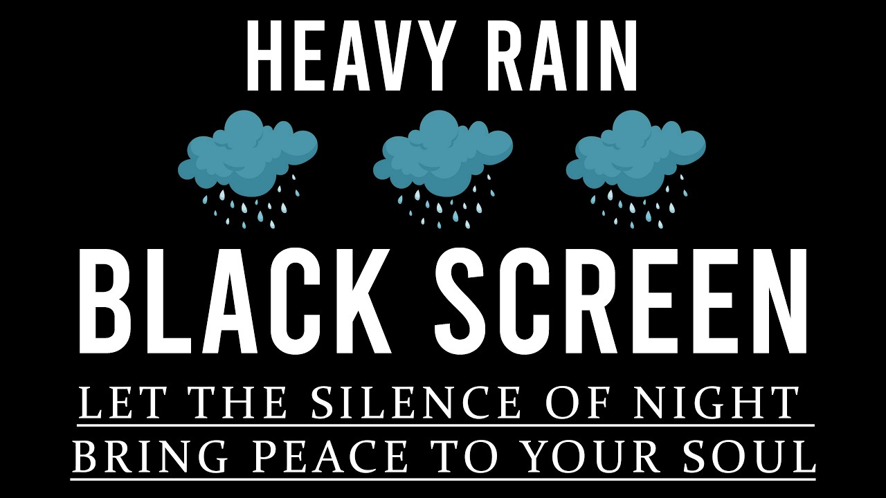Healing Sounds for Sleep ⛈️Heavy Rainstorm & Deep Thunder for Anxiety & Stress Relief - BLACK SCREEN