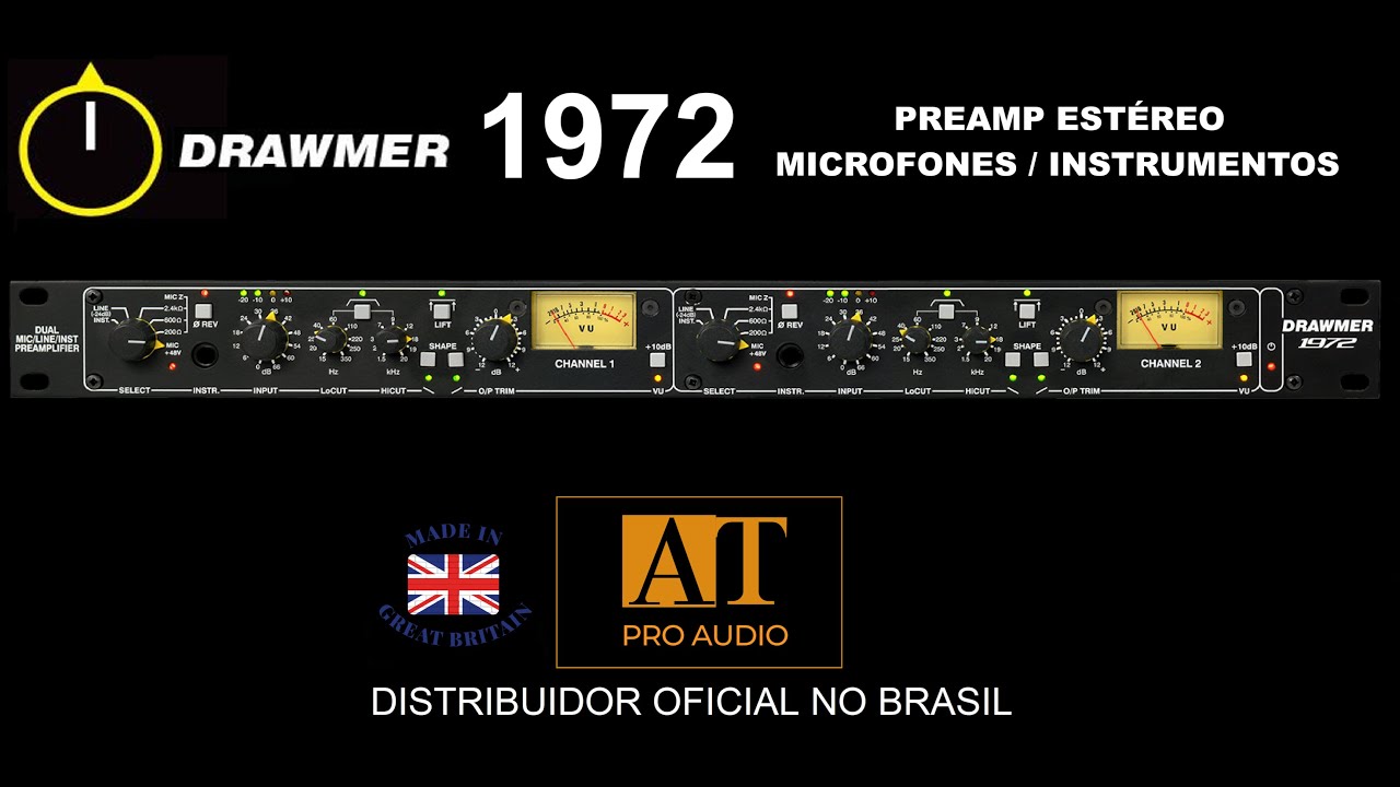 DRAWMER 1972 PREAMP P/MICROFONES / INSTRUMENTOS EST&Eacute;REO - AT PROAUDIO BRAZIL