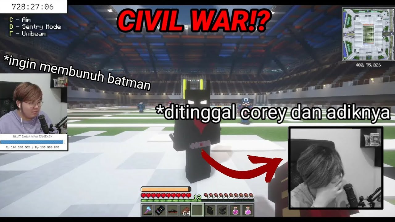 MOMENT @ElestialHD INGIN MEMBUNUH BATMAN @Mefelz !!?? DAN AKHIRNYA DI TINGGAL COREY DAN ADIKNYA ??