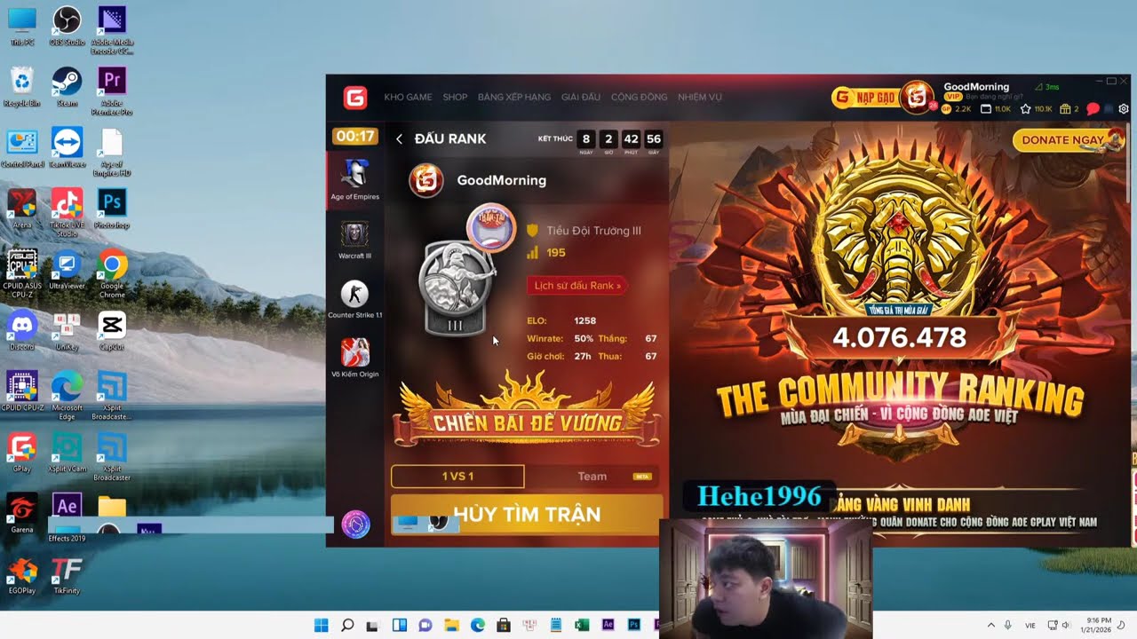 🔥 TRỰC TIẾP AOE: HEHE vs ??? (Random) Chạm 10 - 21/01/2026