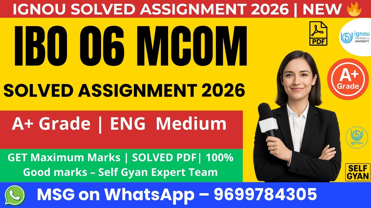 IBO 06 Solved Assignment 2026 in English | MCom IGNOU | Easy Download PDF & Handwritten Guide