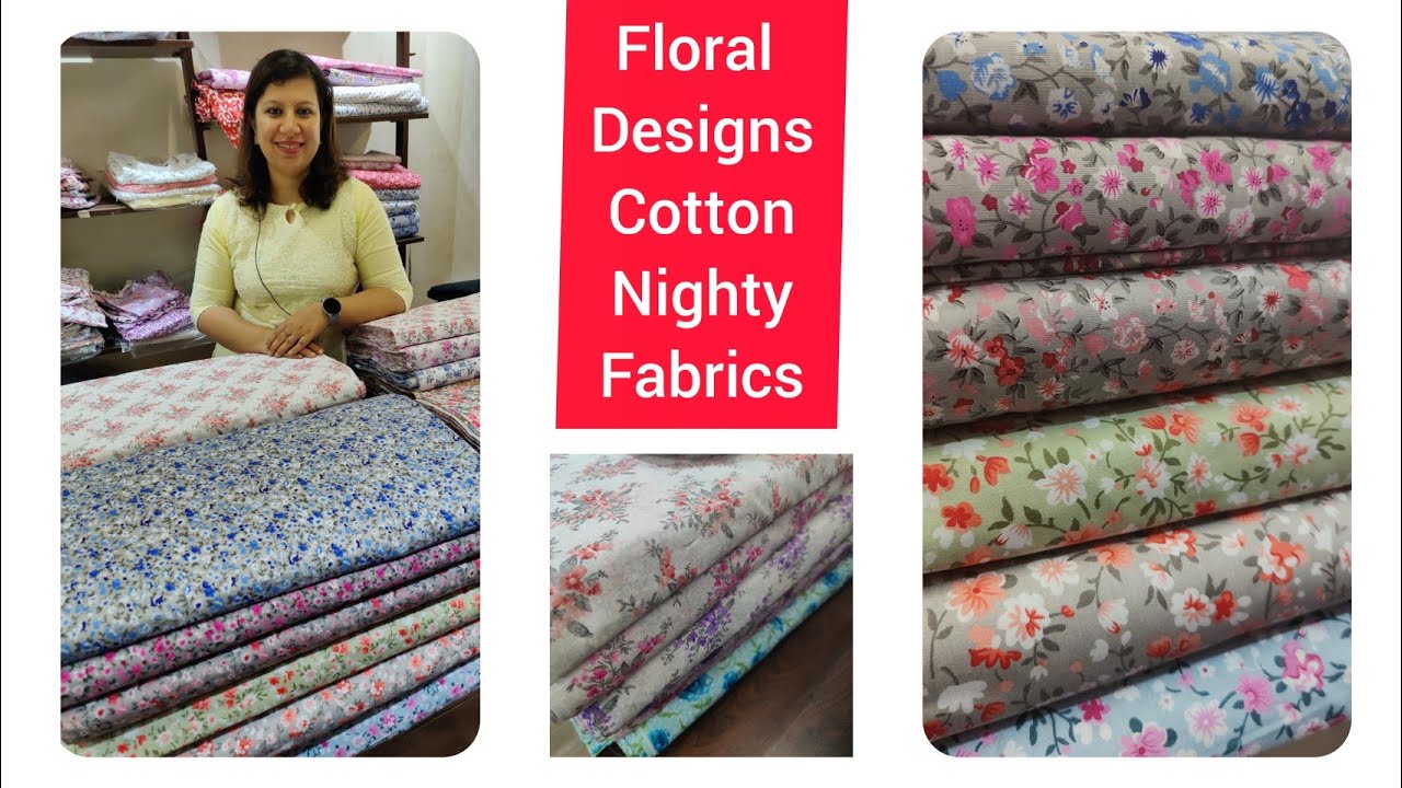 Nighty and frocks running  materials in Floral printed cotton fabrics.