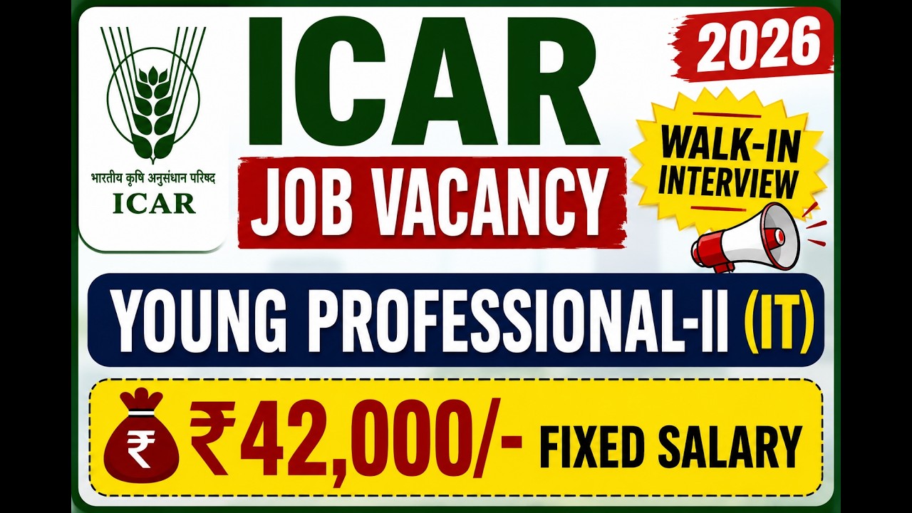ICAR DPR Vacancy 2026 | Young Professional-II IT Job | ₹42,000 Salary | Walk-in Interview