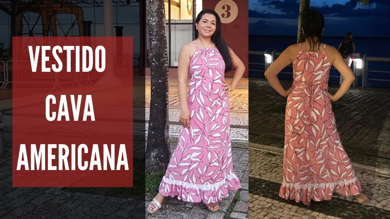 Vestido cava americana - Corte e costura passo a passo completo | Gisele Maués