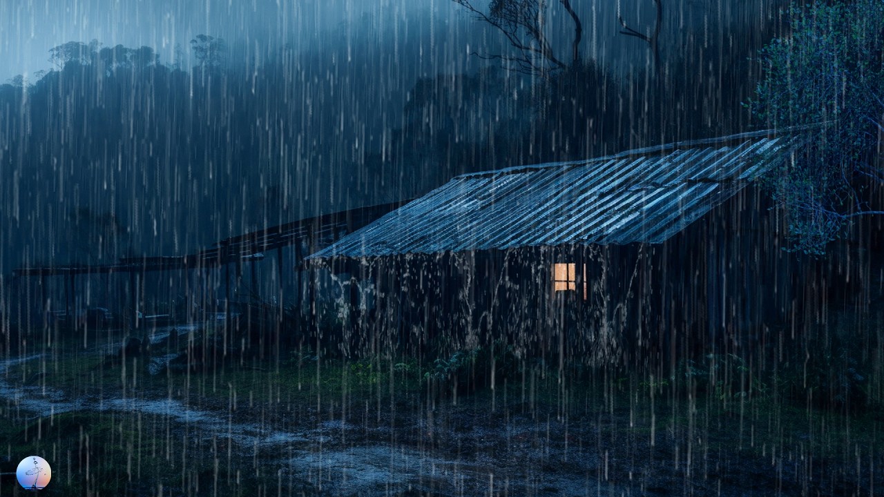Fall Asleep Fast to Heavy Rain and Thunder in a Tropical Storm at Night | Deep Sleep White Noise